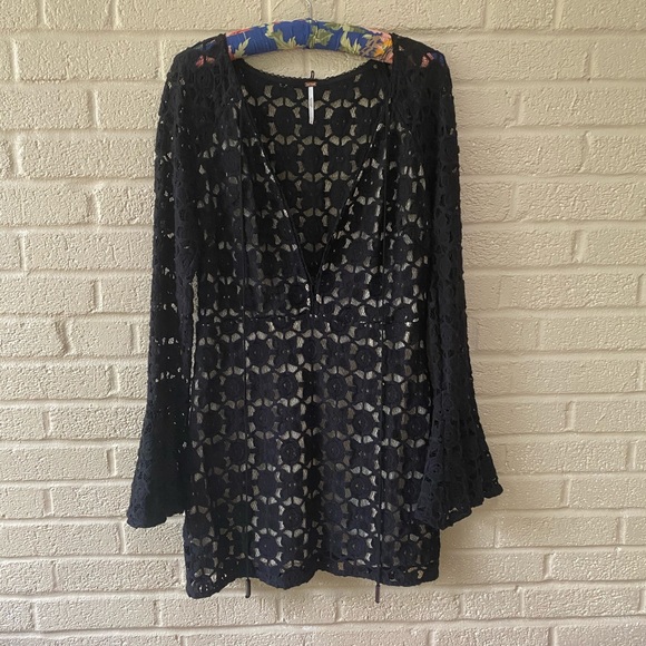 Free People Plunge Bell Sleeve Dress - Picture 1 of 4